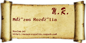 Mózes Rozália névjegykártya